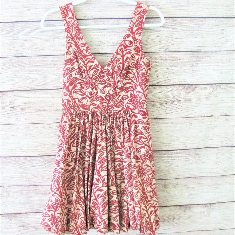 Tracy Reese Red & Cream Floral Dress - Picture 6 of 9